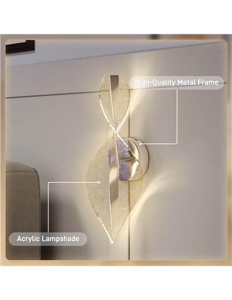 HOMCOM Led Wall Lamp 2 Pack, 13W Modern Indoor Spiral Wall Light, Colour Temperature Adjustable 3000K/4000K/6500K, for Bedroom,  - pic 167911 | FastDaddyshop