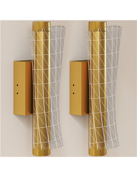 HOMCOM Led Wall Lamp 2 Pack, 9W Modern Indoor Geometric Mesh Wall Light, Colour Temperature Adjustable 3000K/4000K/6500K for Bed - pic 167914 | FastDaddyshop