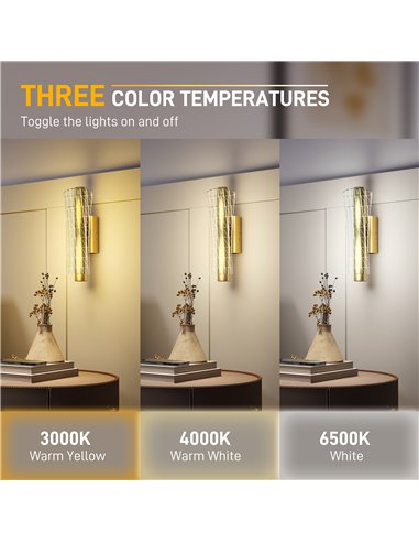 HOMCOM Led Wall Lamp 2 Pack, 9W Modern Indoor Geometric Mesh Wall Light, Colour Temperature Adjustable 3000K/4000K/6500K for Bed