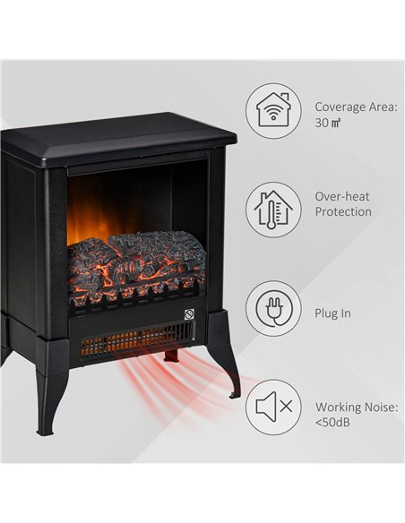 Homcom Freestanding Electric Fireplace Stove with Flame Effect and Overheat Protection - pic 16792 | FastDaddyshop
