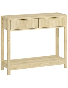 HOMCOM Modern Console Table with Fluted Panel Drawers, Narrow Hallway Table with Shelf for Entryway, Living Room, 90 x 30 x 76 c