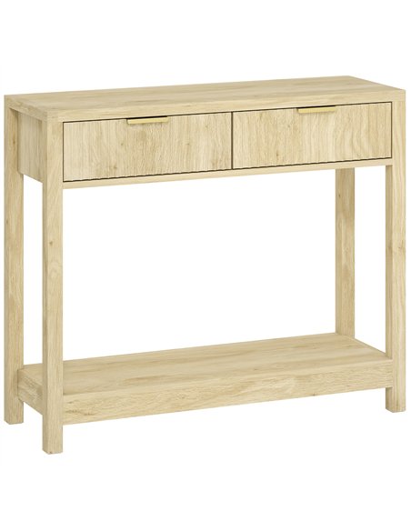 HOMCOM Modern Console Table with Fluted Panel Drawers, Narrow Hallway Table with Shelf for Entryway, Living Room, 90 x 30 x 76 c - pic 167923 | FastDaddyshop
