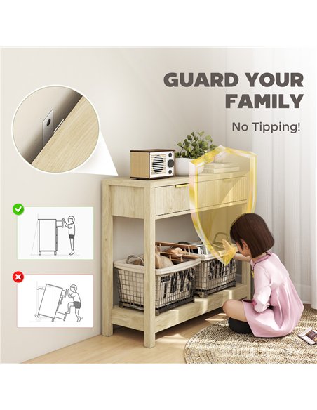 HOMCOM Modern Console Table with Fluted Panel Drawers, Narrow Hallway Table with Shelf for Entryway, Living Room, 90 x 30 x 76 c - pic 167928 | FastDaddyshop