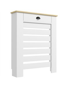 HOMCOM 95.5H x 78Wcm Radiator Cover, with Drawer - White