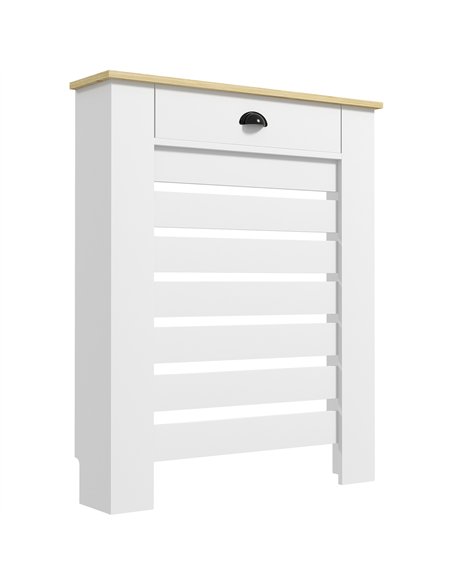 HOMCOM 95.5H x 78Wcm Radiator Cover, with Drawer - White - pic 167968 | FastDaddyshop