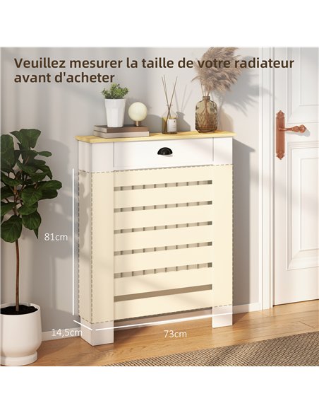 HOMCOM 95.5H x 78Wcm Radiator Cover, with Drawer - White - pic 167974 | FastDaddyshop