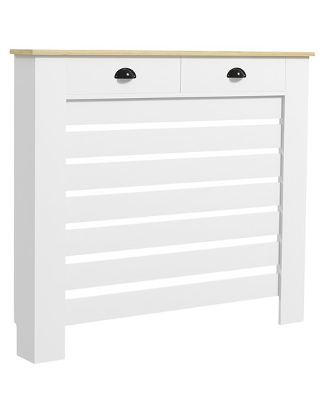 HOMCOM 95.5H x 111Wcm Radiator Cover, with Drawer - White - pic 167977 | FastDaddyshop