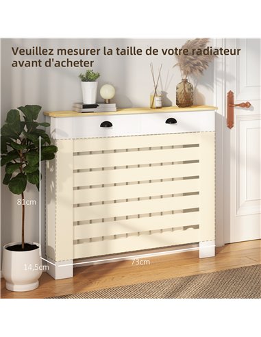 HOMCOM 95.5H x 111Wcm Radiator Cover, with Drawer - White
