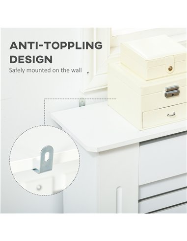 HOMCOM Set of 2 MDF Extendable Radiator Cover with Cabinet Shelving, Home Office Slatted Design, White 139-208.5L x 20.5W x 82.5
