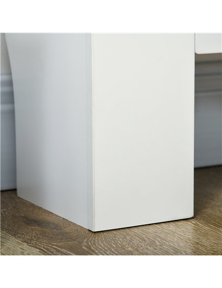 HOMCOM Set of 2 MDF Extendable Radiator Cover with Cabinet Shelving, Home Office Slatted Design, White 139-208.5L x 20.5W x 82.5 - pic 167994 | FastDaddyshop