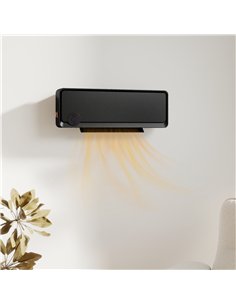 HOMCOM Wall Downflow Heater 2 Heat and Fan 1000W/2000W, Electric Space Heater with Timer Remote Oscillating, for Bedroom Home Of 2