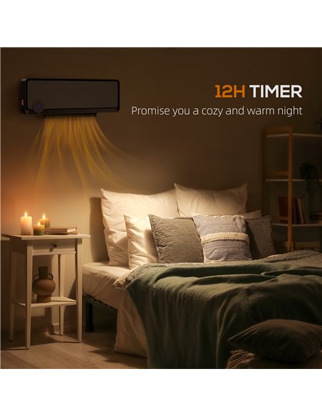 HOMCOM Wall Downflow Heater 2 Heat and Fan 1000W/2000W, Electric Space Heater with Timer Remote Oscillating, for Bedroom Home Of - pic 167998 | FastDaddyshop