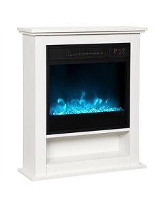 HOMCOM 1800W Adjustable Faux Flame Electric Fireplace - White