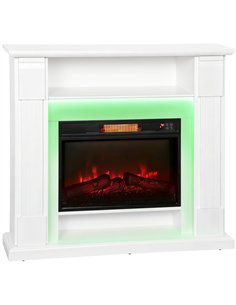 HOMCOM 6142 BTU Fireplace and LED Mantel, 17-27°C - White