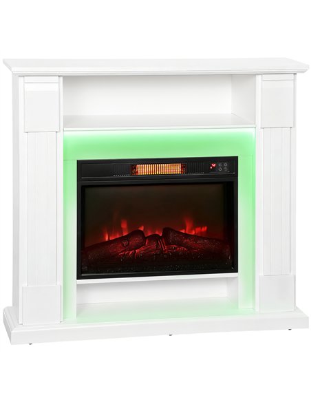 HOMCOM 6142 BTU Fireplace and LED Mantel, 17-27°C - White - pic 168013 | FastDaddyshop