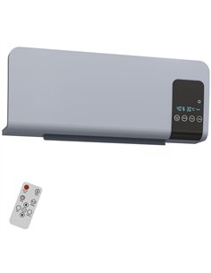 HOMCOM 2000W Wall Mounted Heater, 18-45°C Temperature, Grey