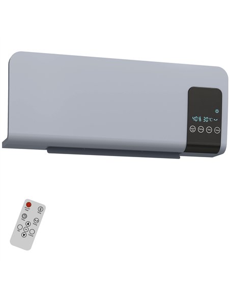 HOMCOM 2000W Wall Mounted Heater, 18-45°C Temperature, Grey - pic 168022 | FastDaddyshop
