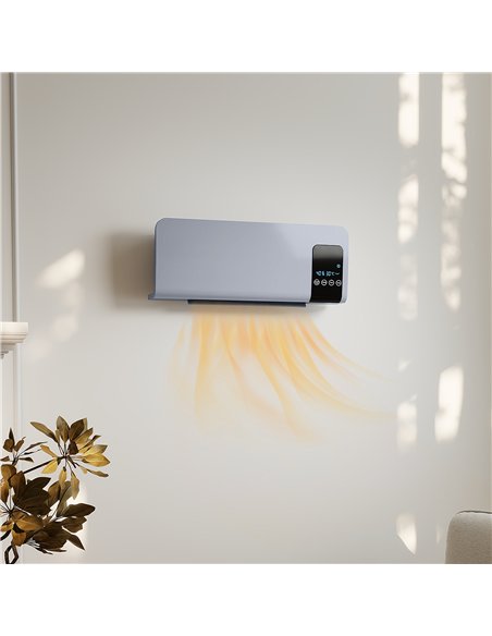 HOMCOM 2000W Wall Mounted Heater, 18-45°C Temperature, Grey - pic 168023 | FastDaddyshop