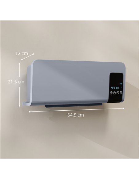 HOMCOM 2000W Wall Mounted Heater, 18-45°C Temperature, Grey - pic 168024 | FastDaddyshop