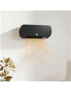 HOMCOM 2000W Wall Mounted Ceramic Space Heater, 10-49°C Temperature, Black 2
