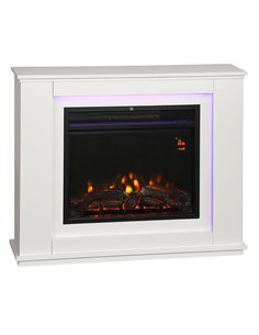 HOMCOM Electric Fireplace with Surround, 32" 2000W Inset Electric Fire and Mantel Reach up to 30 m² with 12 Colours Realistic Fl