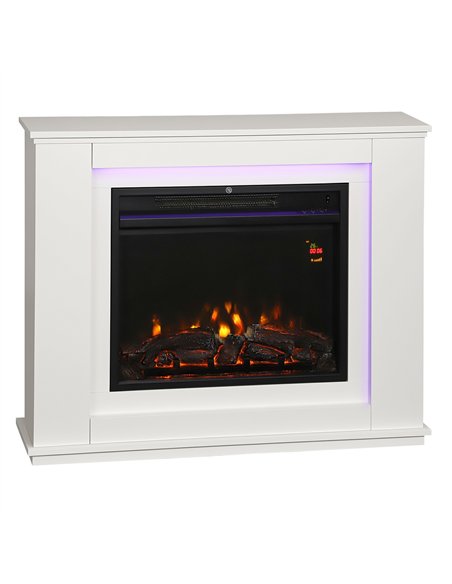 HOMCOM Electric Fireplace with Surround, 32" 2000W Inset Electric Fire and Mantel Reach up to 30 m² with 12 Colours Realistic Fl - pic 168040 | FastDaddyshop