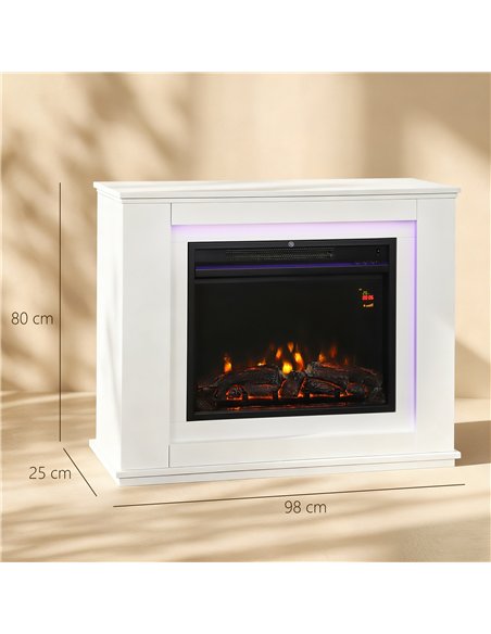 HOMCOM Electric Fireplace with Surround, 32" 2000W Inset Electric Fire and Mantel Reach up to 30 m² with 12 Colours Realistic Fl - pic 168042 | FastDaddyshop