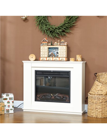 HOMCOM Electric Fireplace with Surround, 32" 2000W Inset Electric Fire and Mantel Reach up to 30 m² with 12 Colours Realistic Fl - pic 168047 | FastDaddyshop