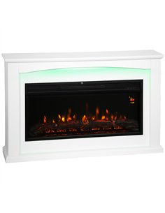 HOMCOM 2000W 5118 BTU Faux Flame Fireplace - White