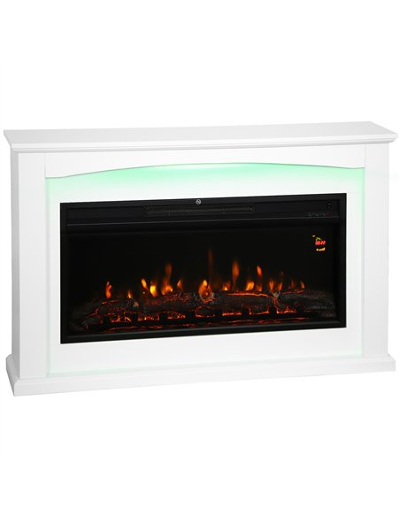 HOMCOM 2000W 5118 BTU Faux Flame Fireplace - White - pic 168049 | FastDaddyshop
