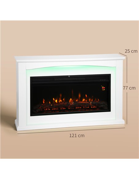 HOMCOM 2000W 5118 BTU Faux Flame Fireplace - White - pic 168051 | FastDaddyshop