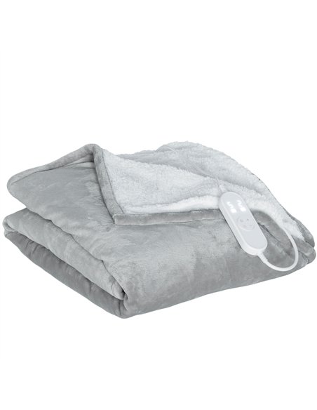 HOMCOM Heated Blanket 180 x 130cm, Electric Throw Blanket with 10 Heat Levels and 10H Timer, Machine Washable Flannel and Cotton - pic 168058 | FastDaddyshop