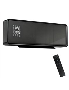 HOMCOM 2000W Ceramic Electric Heater with Fan, Adjustable Thermostat, Wall Mounted - Black
