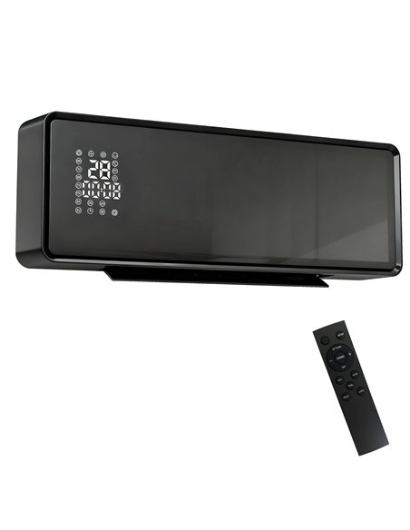 HOMCOM 2000W Ceramic Electric Heater with Fan, Adjustable Thermostat, Wall Mounted - Black - pic 168067 | FastDaddyshop