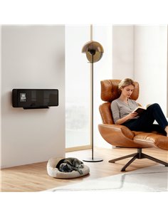 HOMCOM 2000W Ceramic Electric Heater with Fan, Adjustable Thermostat, Wall Mounted - Black 2