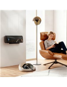 HOMCOM 2000W Ceramic Electric Heater with Fan, Adjustable Thermostat, Wall Mounted - Black 2