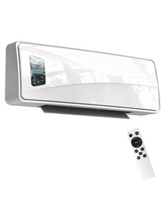 HOMCOM 2000W Ceramic Electric Heater with Fan, Adjustable Thermostat, Wall Mounted - White