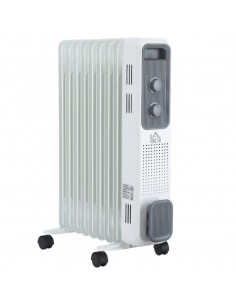 Homcom 2180W Oil Filled Radiator with 9 Fins, Timer, Thermostat Control