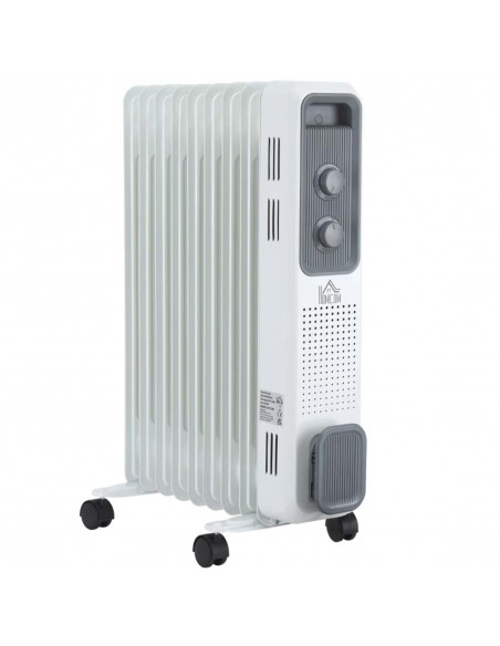 Homcom 2180W Oil Filled Radiator with 9 Fins, Timer, Thermostat Control - pic 16810 | FastDaddyshop