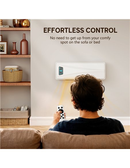 HOMCOM 2000W Ceramic Electric Heater with Fan, Adjustable Thermostat, Wall Mounted - White - pic 168101 | FastDaddyshop