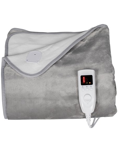 HOMCOM Electric Heated Blanket Throw 140 x 160cm with Dual Controllers, Machine Washable Heated Throw Blanket with Ultra Soft Fl - pic 168112 | FastDaddyshop