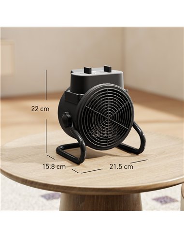 HOMCOM 2000W Portable Ceramic Electric Heater with Fan - Black