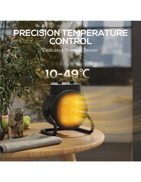 HOMCOM 2000W Portable Ceramic Electric Heater with Fan - Black - pic 168144 | FastDaddyshop