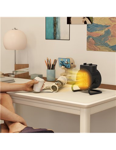 HOMCOM 2000W Portable Ceramic Electric Heater with Fan - Black