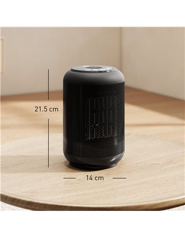 HOMCOM 1500W Ceramic Electric Heater with Fan, Timer, Oscillation - Black