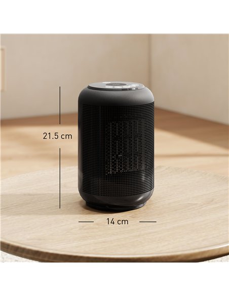HOMCOM 1500W Ceramic Electric Heater with Fan, Timer, Oscillation - Black - pic 168150 | FastDaddyshop