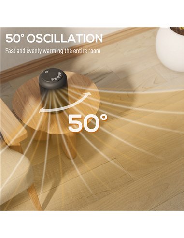 HOMCOM 1500W Ceramic Electric Heater with Fan, Timer, Oscillation - Black