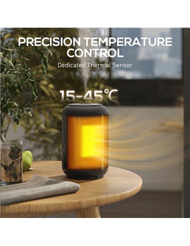 HOMCOM 1500W Ceramic Electric Heater with Fan, Timer, Oscillation - Black