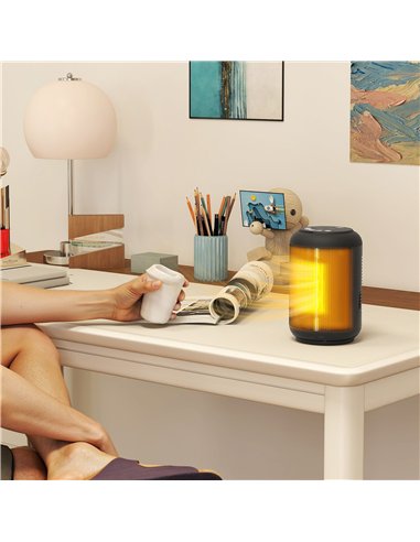 HOMCOM 1500W Ceramic Electric Heater with Fan, Timer, Oscillation - Black
