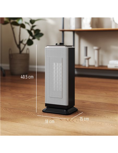 HOMCOM 2000W Ceramic Electric Heater with Fan, Oscillation - Black - pic 168159 | FastDaddyshop